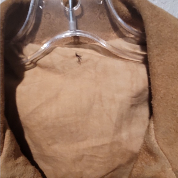 Vintage suede camel tan fringe sweater size medium - Picture 3 of 14